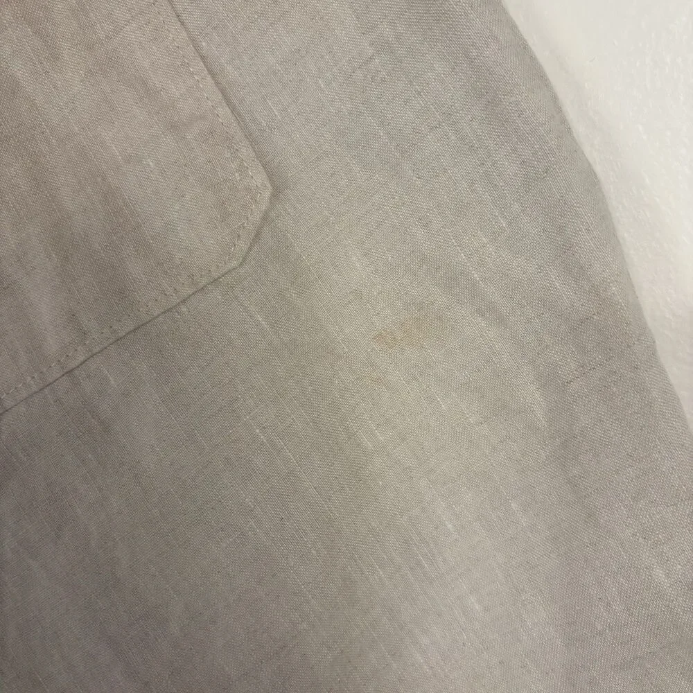 Tasso Elba Island Men's 100% Linen Tan Drawstring Casual Pants Size 34 (Flaw)
